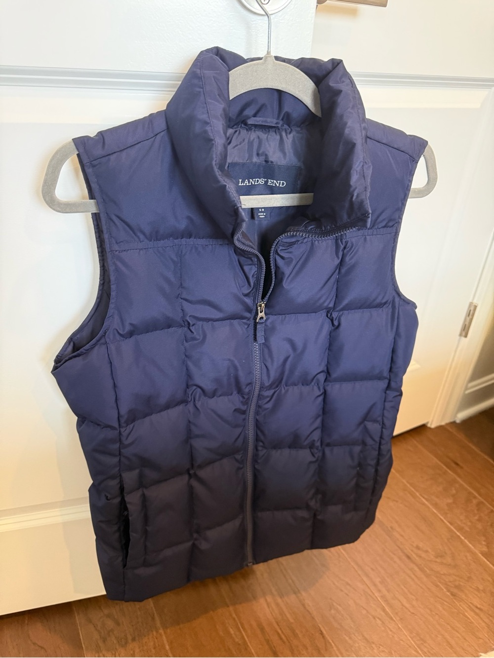 Lands' End Deep Navy Quilted Down-Style Vest